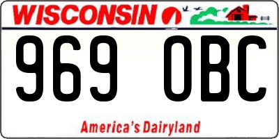 WI license plate 969OBC