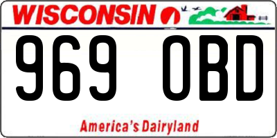 WI license plate 969OBD