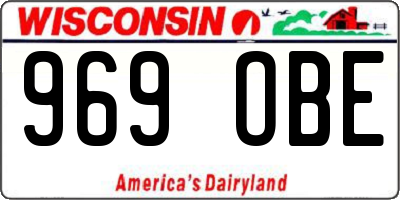WI license plate 969OBE