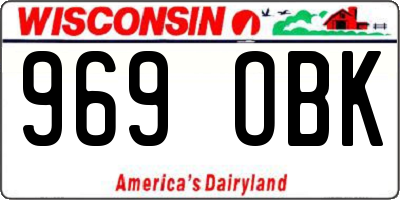 WI license plate 969OBK