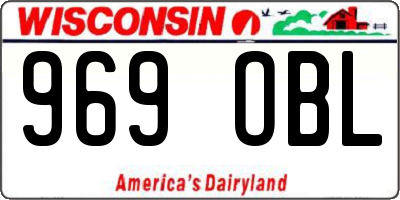 WI license plate 969OBL
