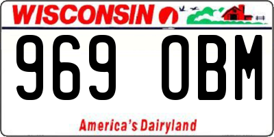 WI license plate 969OBM
