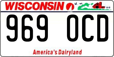 WI license plate 969OCD