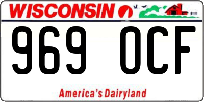 WI license plate 969OCF
