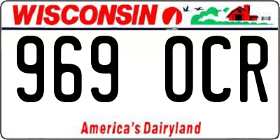 WI license plate 969OCR