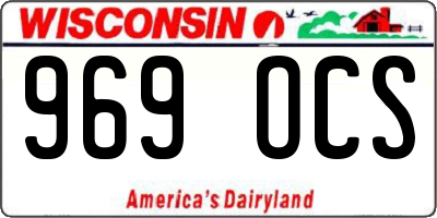 WI license plate 969OCS