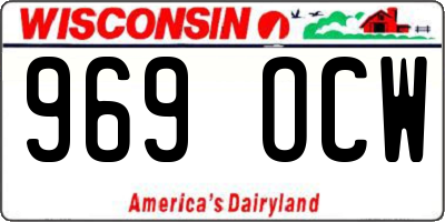 WI license plate 969OCW