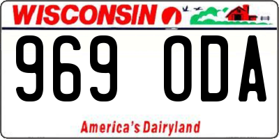 WI license plate 969ODA