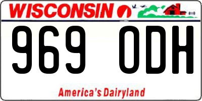 WI license plate 969ODH