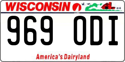 WI license plate 969ODI