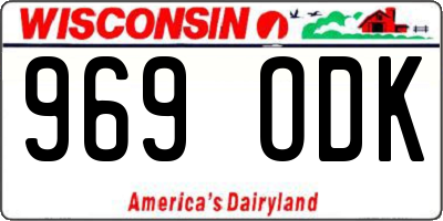 WI license plate 969ODK