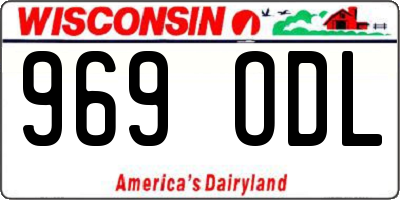WI license plate 969ODL