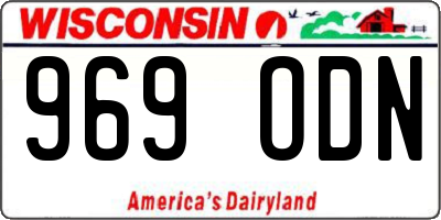 WI license plate 969ODN