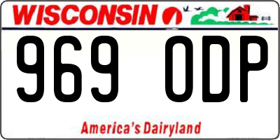WI license plate 969ODP