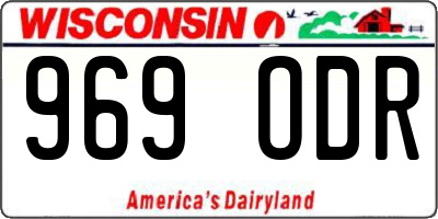 WI license plate 969ODR
