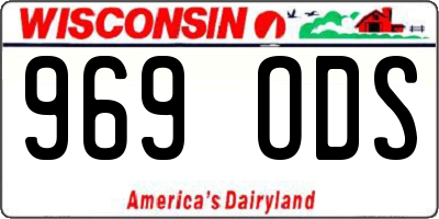 WI license plate 969ODS