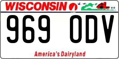 WI license plate 969ODV