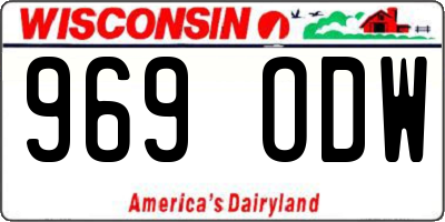 WI license plate 969ODW