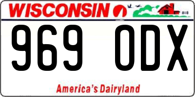 WI license plate 969ODX