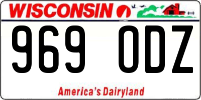 WI license plate 969ODZ