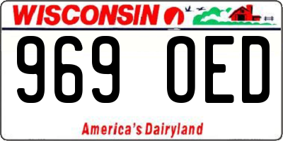 WI license plate 969OED