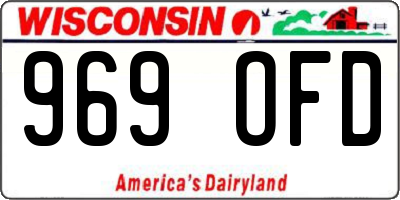 WI license plate 969OFD