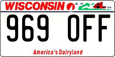 WI license plate 969OFF