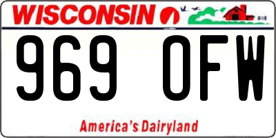 WI license plate 969OFW