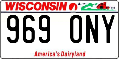 WI license plate 969ONY