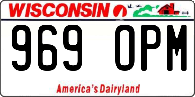 WI license plate 969OPM
