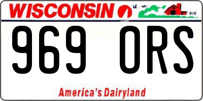 WI license plate 969ORS