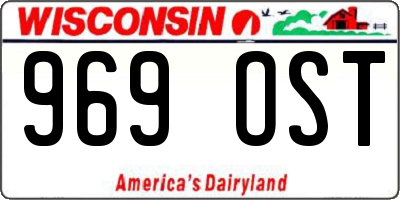 WI license plate 969OST