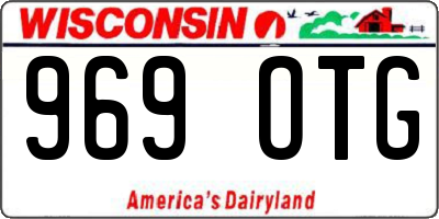 WI license plate 969OTG