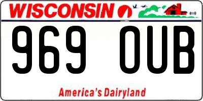 WI license plate 969OUB