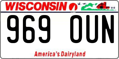 WI license plate 969OUN