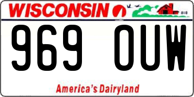 WI license plate 969OUW