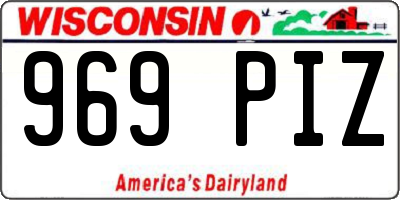WI license plate 969PIZ