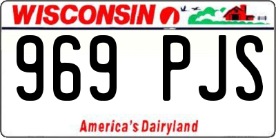 WI license plate 969PJS