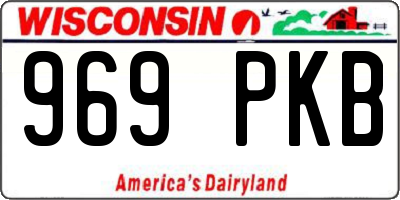 WI license plate 969PKB