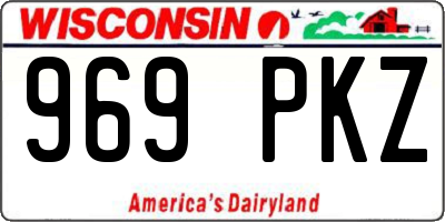 WI license plate 969PKZ