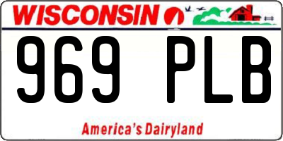 WI license plate 969PLB