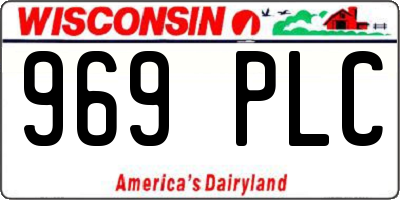 WI license plate 969PLC