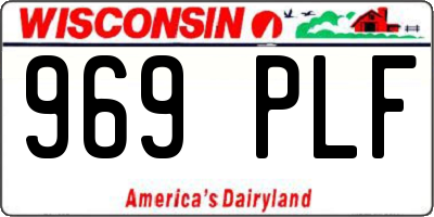 WI license plate 969PLF