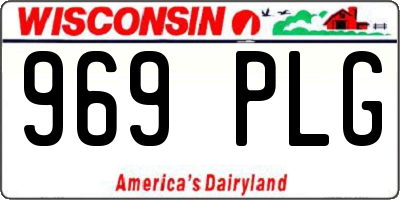 WI license plate 969PLG