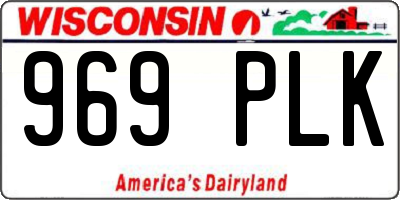 WI license plate 969PLK