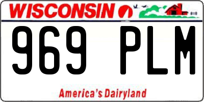 WI license plate 969PLM