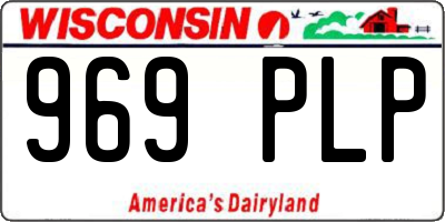 WI license plate 969PLP