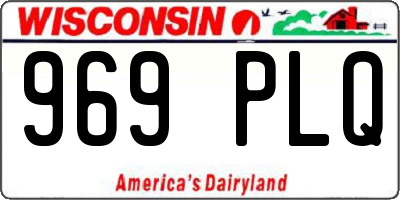 WI license plate 969PLQ