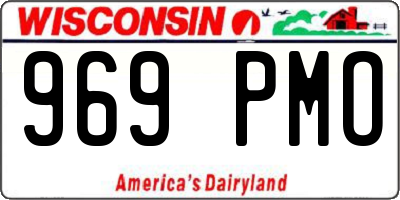 WI license plate 969PMO