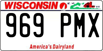 WI license plate 969PMX
